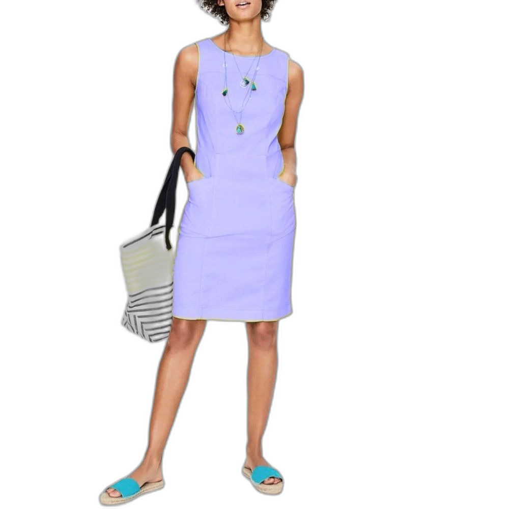 Boden Tamara Stretch Cotton Sleeveless Dress in Purple 8L
